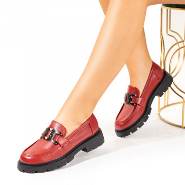 Mocasini dama visinii cu talpa groasa si accesoriu metalic MOD01904, 3, modlet.ro