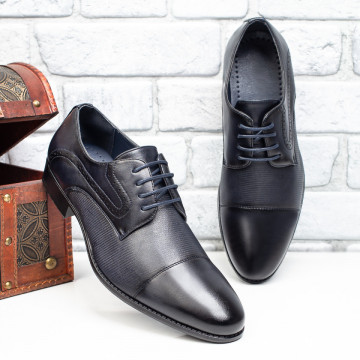 Pantofi barbati eleganti cu perforatii albastri MOD09631, 1, modlet.ro