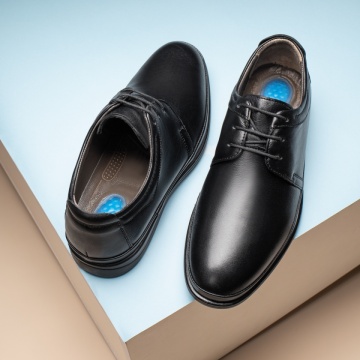 Pantofi casual barbati cu siret negri din Piele naturala MOD13431, 3, modlet.ro