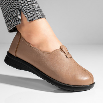 Pantofi casual cu talpa joasa bej inchis MOD10942, 4, modlet.ro