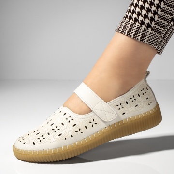 Pantofi casual dama albi cu scai MOD13269, 2, modlet.ro