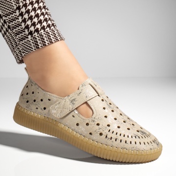 Pantofi casual dama bej cu scai MOD13268, 4, modlet.ro