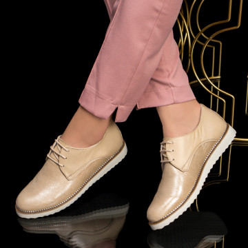 Pantofi casual dama bej cu talpa joasa MOD03667, 2, modlet.ro