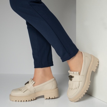 Pantofi casual dama bej din Piele Naturala MOD12211, 2, modlet.ro