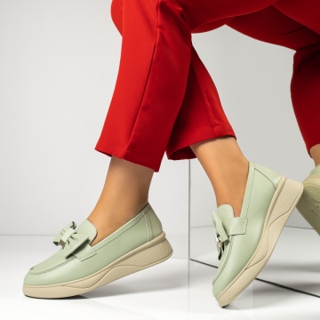 Pantofi casual dama cu fundita verzi MOD10951, 2, modlet.ro