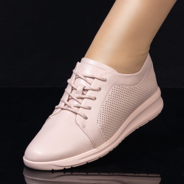 Pantofi casual dama cu perforatii roz MOD08337, 3, modlet.ro