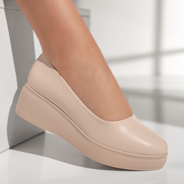 Pantofi casual dama cu platforma bej MOD01902, 4, modlet.ro