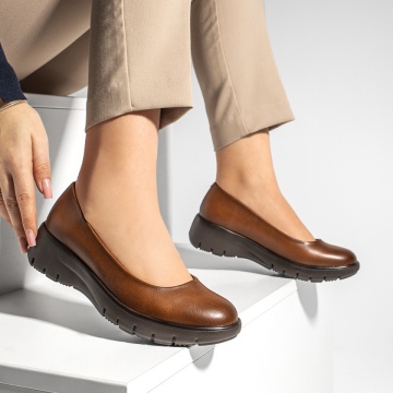 Pantofi casual dama cu platforma maro ANA77, 4, modlet.ro