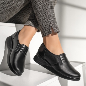 Pantofi casual dama cu platforma negri din Piele naturala MOD11279, 3, modlet.ro