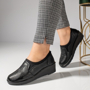 Pantofi casual dama cu platforma negri DORA34, 2, modlet.ro