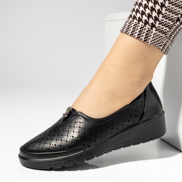 Pantofi dama, Pantofi casual dama cu platforma negri MOD14275, modlet.ro