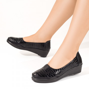 Pantofi casual dama cu platforma negri si aspect lacuit MOD05885, 3, modlet.ro