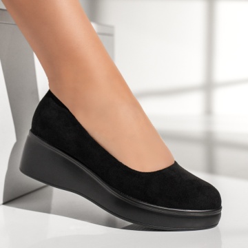 Pantofi casual dama cu platforma negru suede MOD01902, 4, modlet.ro