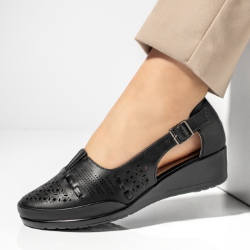 Pantofi casual dama cu platforma si perforatii dama negri MOD13343, 4, modlet.ro