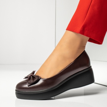 Pantofi casual dama cu platforma visinii IRIS23, 4, modlet.ro