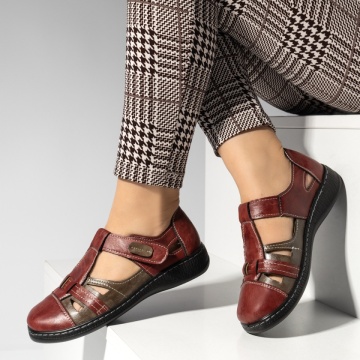 Pantofi casual dama, Pantofi casual dama cu scai visinii MOD13310, modlet.ro