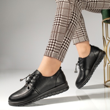 Pantofi casual dama cu siret elastic negri MOD11936, 2, modlet.ro