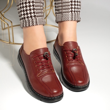 Pantofi casual dama cu siret elastic rosii MOD12982, 2, modlet.ro