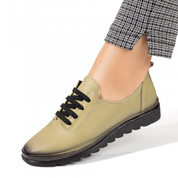 Pantofi casual dama cu siret verzi din Piele naturala MOD10351, 2, modlet.ro