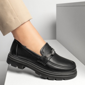 Pantofi casual dama cu strasuri negri MOD09987, 1, modlet.ro