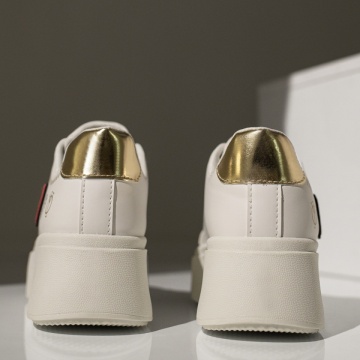 Pantofi casual dama cu talpa groasa albi MOD12957, 4, modlet.ro