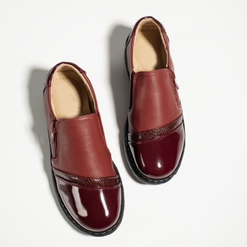 Pantofi casual dama cu talpa groasa si fermoar rosii MOD12983, 4, modlet.ro