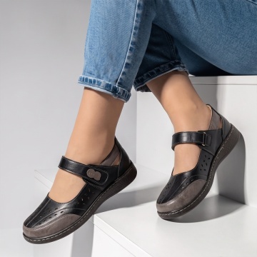 Pantofi casual dama cu talpa joasa negri EVA95, 2, modlet.ro