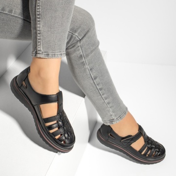 Pantofi casual dama cu talpa joasa negri MOD13169, 2, modlet.ro