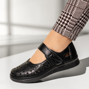 Pantofi casual dama cu talpa joasa si inchidere cu scai negri MOD11137, 1, modlet.ro