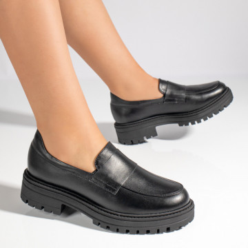 Pantofi casual negri dama cu talpa groasa MOD11352, 4, modlet.ro