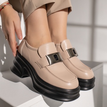 Pantofi dama casual bej cu platforma MOD11831, 4, modlet.ro
