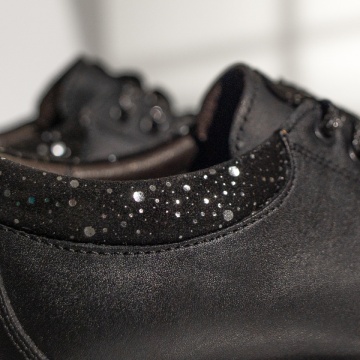 Pantofi dama casual negri cu sclipici din Piele naturala OANA13, 4, modlet.ro