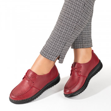 Pantofi dama casual rosii cu siret MOD03858, 1, modlet.ro