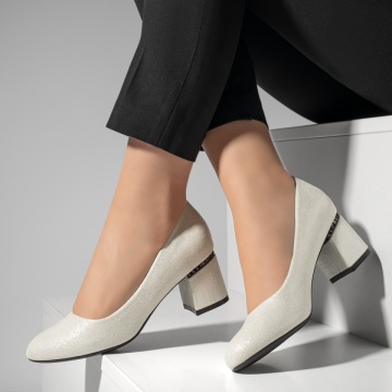 Pantofi dama cu toc gros argintii MOD05773, 1, modlet.ro