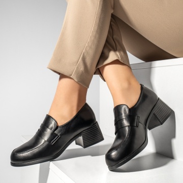 Pantofi dama cu toc gros negri MOD13008, 2, modlet.ro