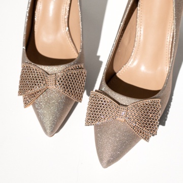 Pantofi dama cu toc subtire aurii MOD14169, 2, modlet.ro