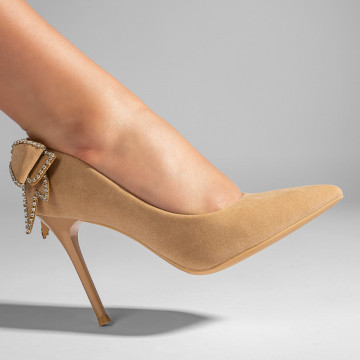 Pantofi dama Stiletto bej MOD10989, 3, modlet.ro