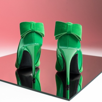 Pantofi dama Stiletto cu toc subtire si funda verzi suede MOD06158, 2, modlet.ro