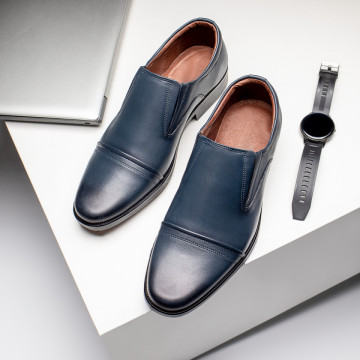 Pantofi eleganti barbati albastri din Piele naturala LEO9, 3, modlet.ro