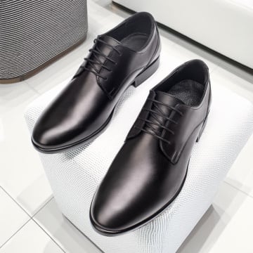 Pantofi eleganti barbati cu siret negri din Piele naturala VALI2, 2, modlet.ro