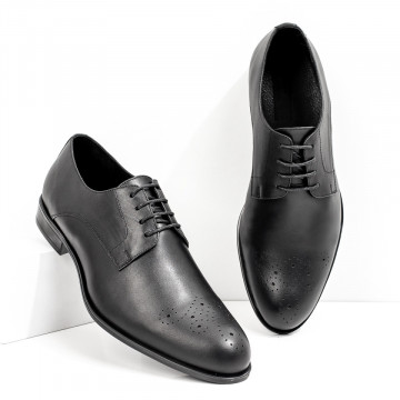 Pantofi eleganti barbati din Piele Naturala negri MOD08312, 2, modlet.ro