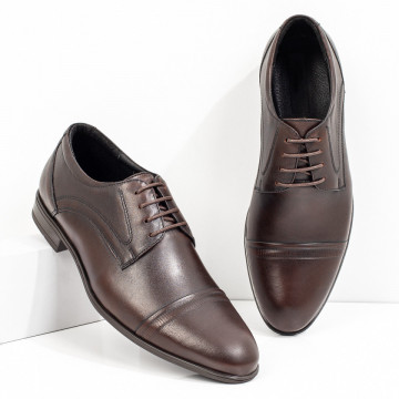 Pantofi eleganti barbati maro din Piele naturala MOD10896, 3, modlet.ro