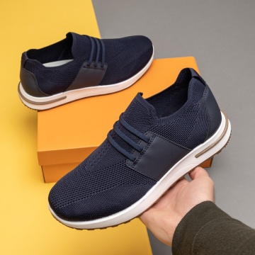 Pantofi sport barbati cu siret elastic albastri MOD14206