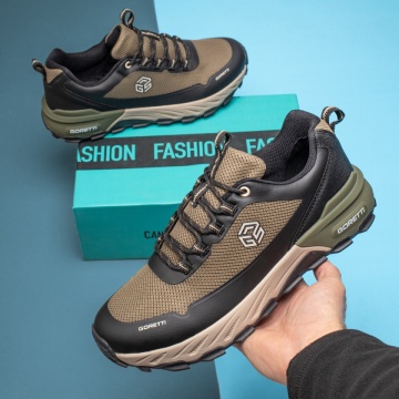 Pantofi sport barbati cu siret si talpa groasa khaki MOD13128, 4, modlet.ro