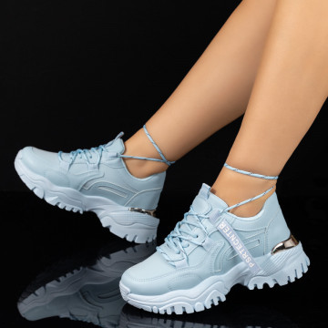 Pantofi sport dama albastri cu siret MOD03453, 3, modlet.ro