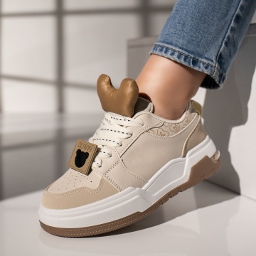 Pantofi sport dama bej cu accesoriu MOD11869, 1, modlet.ro