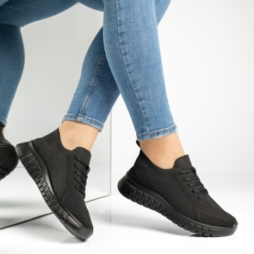 Pantofi sport dama cu siret negri MOD13236, 4, modlet.ro