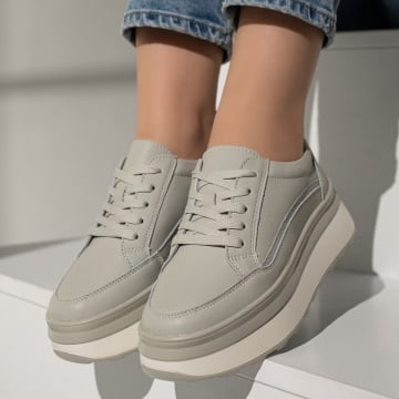 Pantofi sport dama gri din Piele naturala MOD12973, 2, modlet.ro