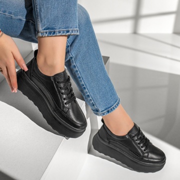Pantofi sport dama negri din Piele naturala MOD12973, 4, modlet.ro