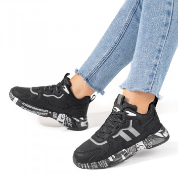 Pantofi sport unisex negri cu siret MOD06683, 3, modlet.ro
